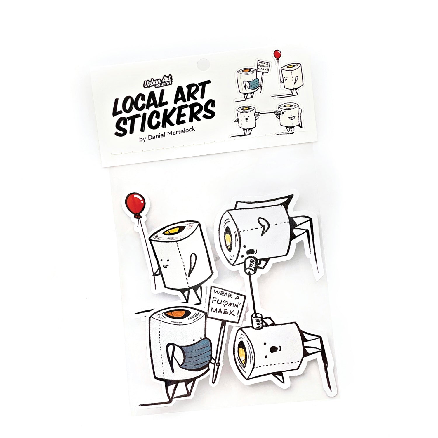 Martelock 3 Pack of Stickers - Toilet Paper